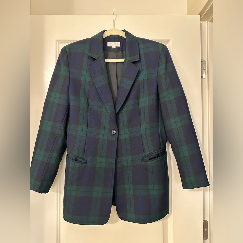 Wool plaid brooks brothers blazer